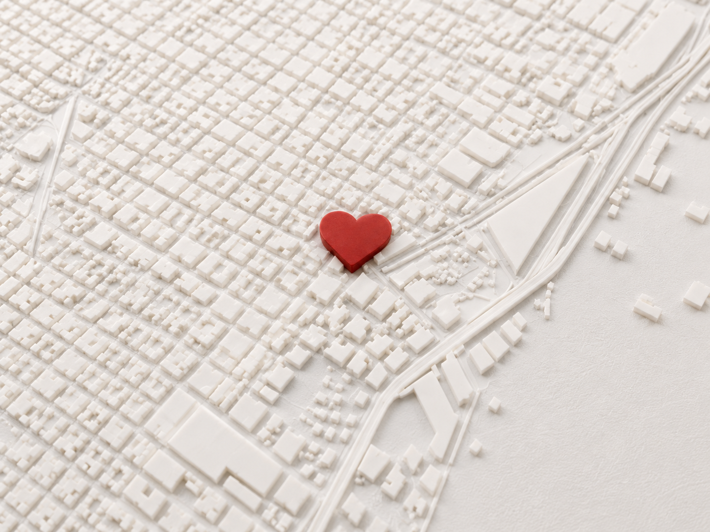 Close-up 3D mapa — Barcelona ulice