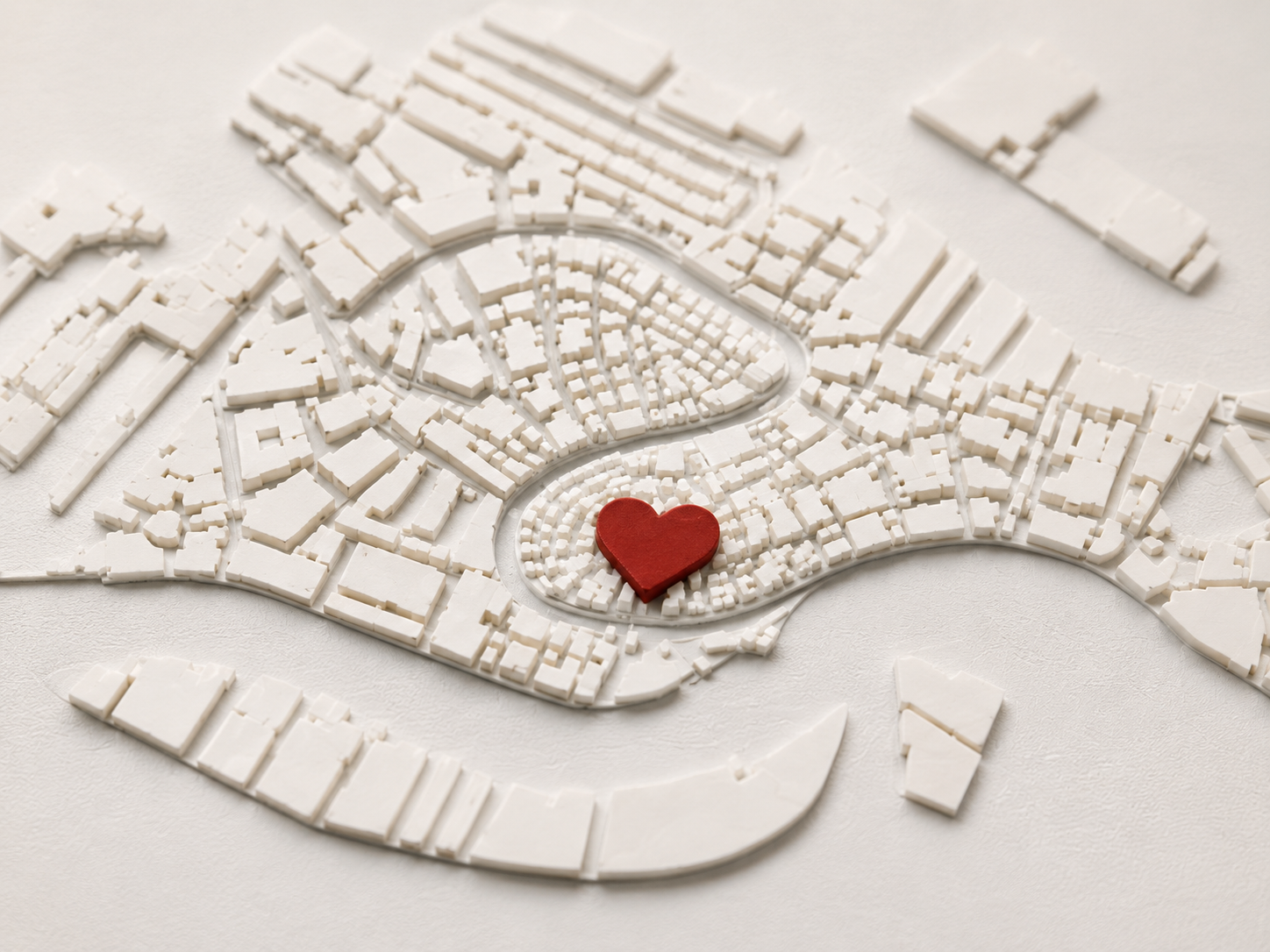 Close-up 3D mapa — rijeka i mostovi